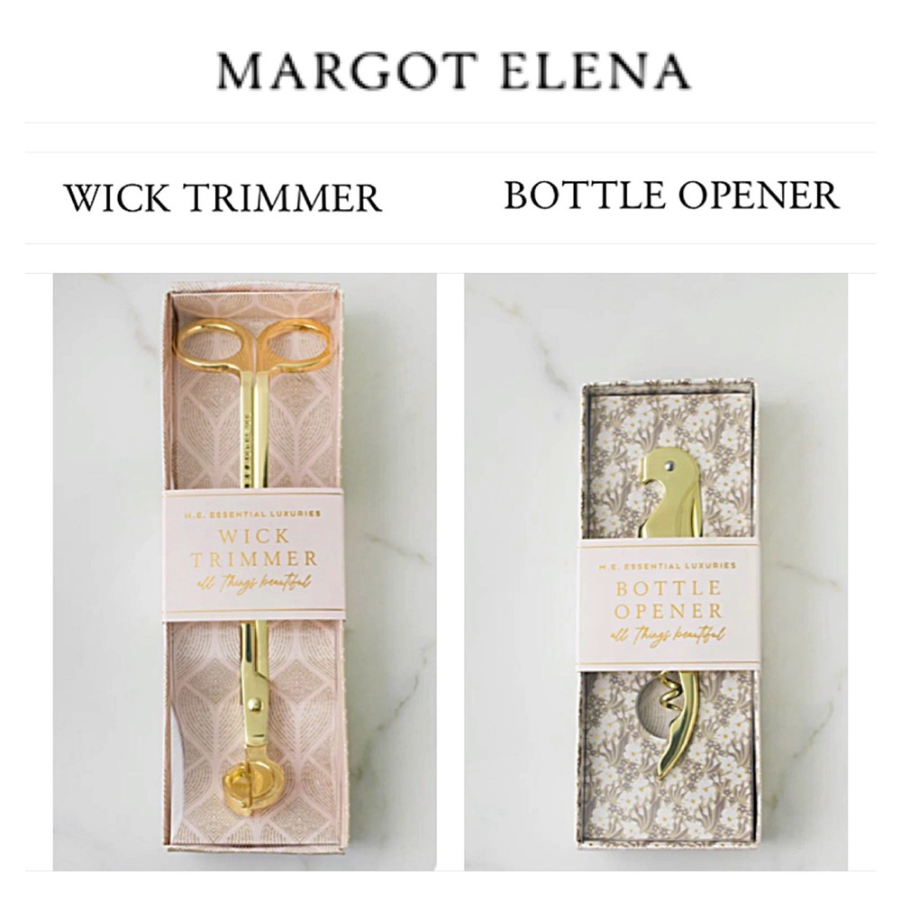 🆕 MARGOT ELENA HOME KITCHEN Essential Luxuries WICK TRIMMER & WINE BOTTLE OPENER